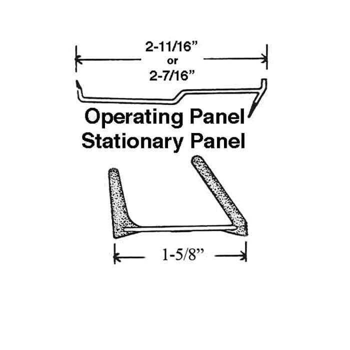 Andersen Stationary Meeting Stile Weatherstrip, 2 Panel PS510 - White - Andersen Stationary Meeting Stile Weatherstrip, 2 Panel PS510 - White