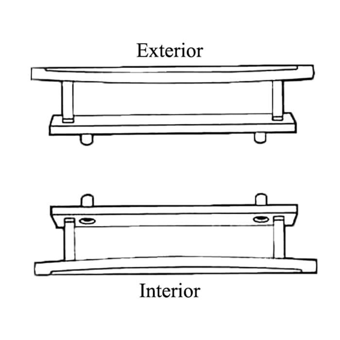 Dished Style, Interior & Exterior Pull Sliding Door- White - Dished Style, Interior & Exterior Pull Sliding Door- White