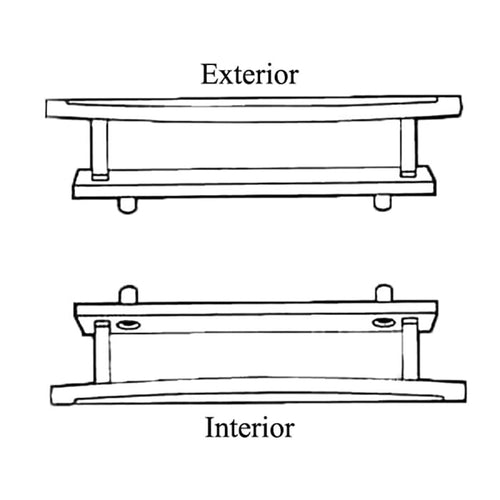 Dished Style, Interior & Exterior Pull Sliding Door- White - Dished Style, Interior & Exterior Pull Sliding Door- White
