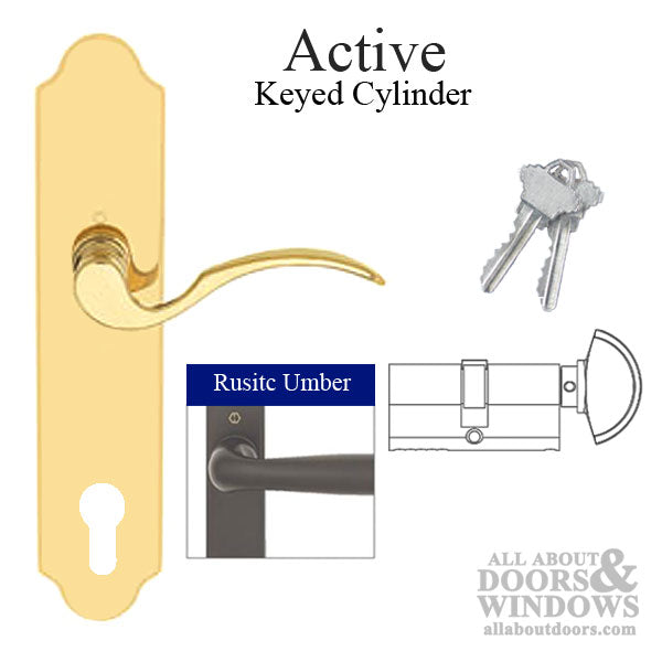 Munchen M112PL / 3965N Lock Trim – Active Door – Rustic Umber - Munchen M112PL / 3965N Lock Trim – Active Door – Rustic Umber