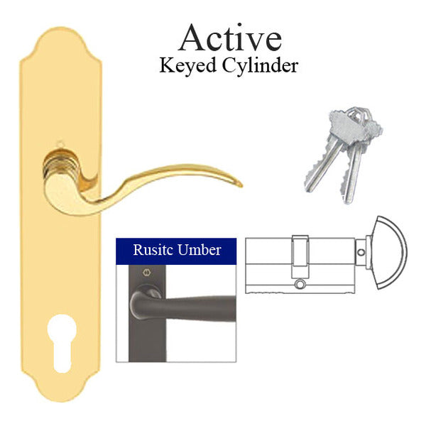 Munchen M112PL / 3965N Lock Trim – Active Door – Rustic Umber - Munchen M112PL / 3965N Lock Trim – Active Door – Rustic Umber