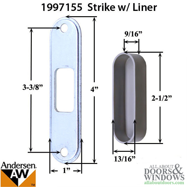 Andersen Flat Strike Gliding Door Lock 2 or 4 Panel Doors - Andersen Flat Strike Gliding Door Lock 2 or 4 Panel Doors