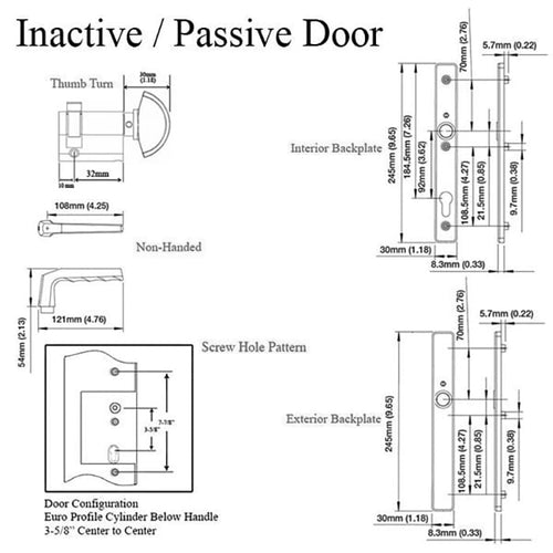 HOPPE Frankfurt A117 / 2246N Inactive Multipoint Handleset Clear Anodized Aluminum - HOPPE Frankfurt A117 / 2246N Inactive Multipoint Handleset Clear Anodized Aluminum