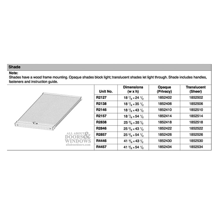 Andersen Roof Window Shade - Opaque - 41-3/8 X 43-1/2 - Andersen Roof Window Shade - Opaque - 41-3/8 X 43-1/2