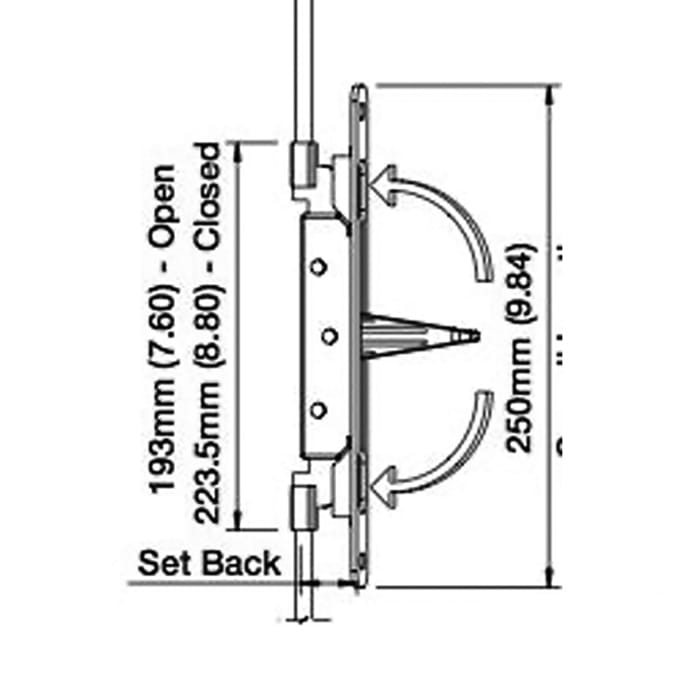 Inactive Flushbolt Rod, 24mm Backset, Flip Lever - Brass - Inactive Flushbolt Rod, 24mm Backset, Flip Lever - Brass