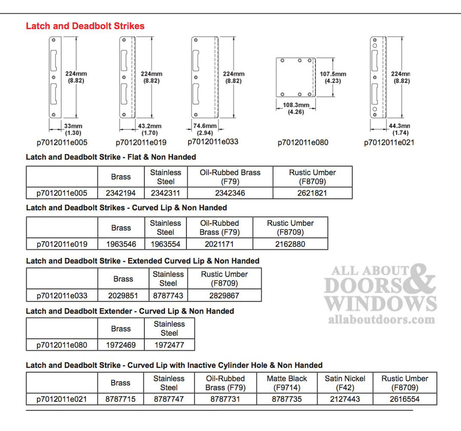HOPPE Extended Lip Latch and Deadbolt Strike for 2-1/4
