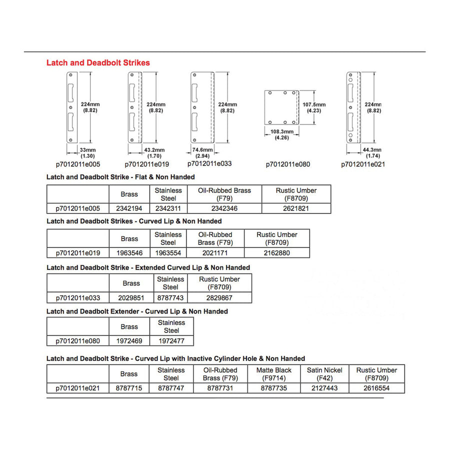 HOPPE Extended Lip Latch and Deadbolt Strike for 2-1/4