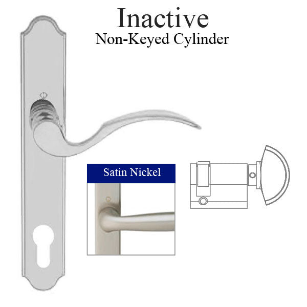 HOPPE Multipoint Handle Set with Munchen Lever Inactive Satin Nickel - HOPPE Multipoint Handle Set with Munchen Lever Inactive Satin Nickel