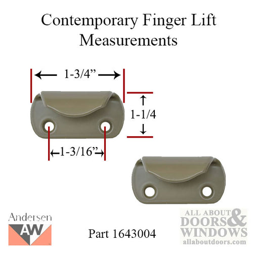 Andersen Contemporary Finger Lift,  Metal - White - Andersen Contemporary Finger Lift,  Metal - White