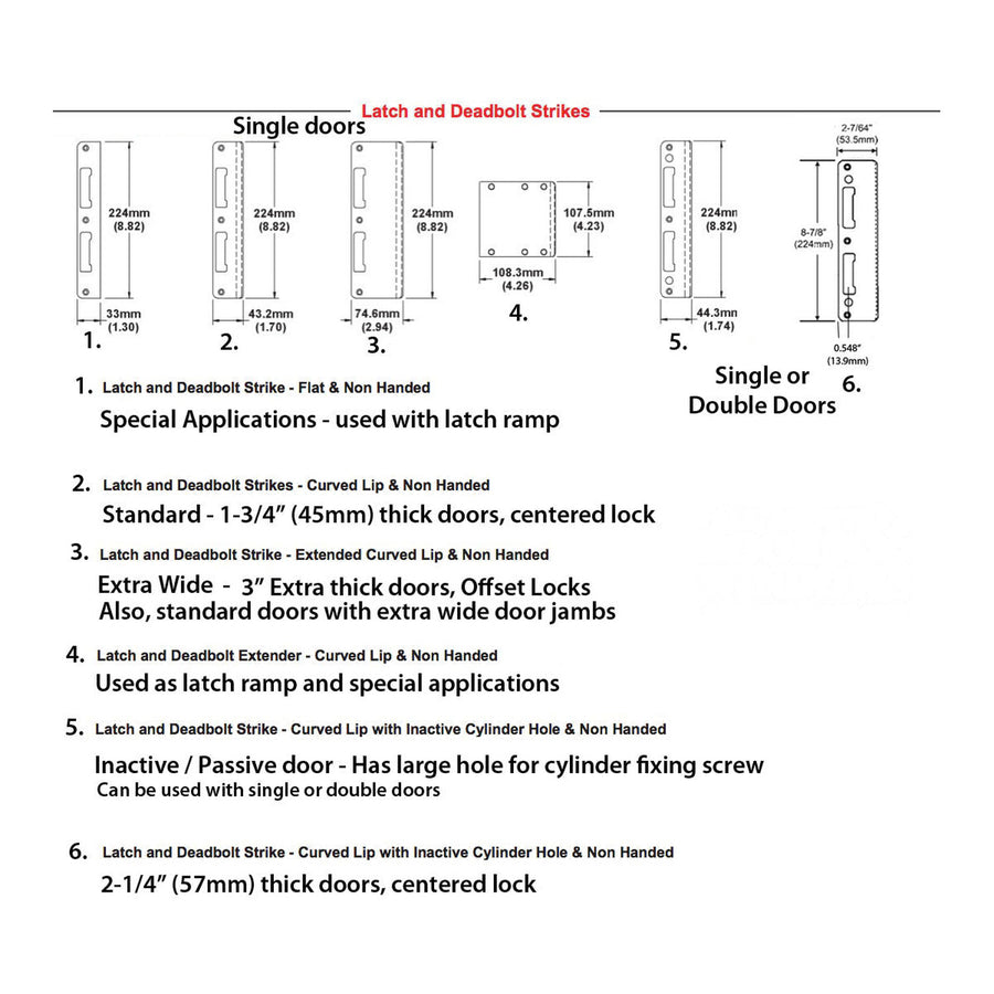 HOPPE Latch and Deadbolt Strike with Curved Lip for 1-3/4