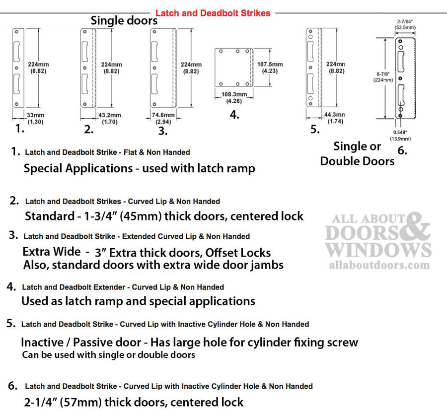 HOPPE Latch and Deadbolt Strike with Curved Lip for 1-3/4