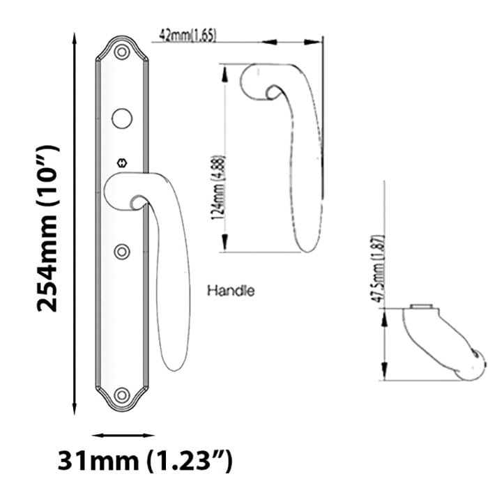 Hoppe Verona M151VK/M2170N Dummy Handle Pair – Brushed Chrome - Hoppe Verona M151VK/M2170N Dummy Handle Pair – Brushed Chrome