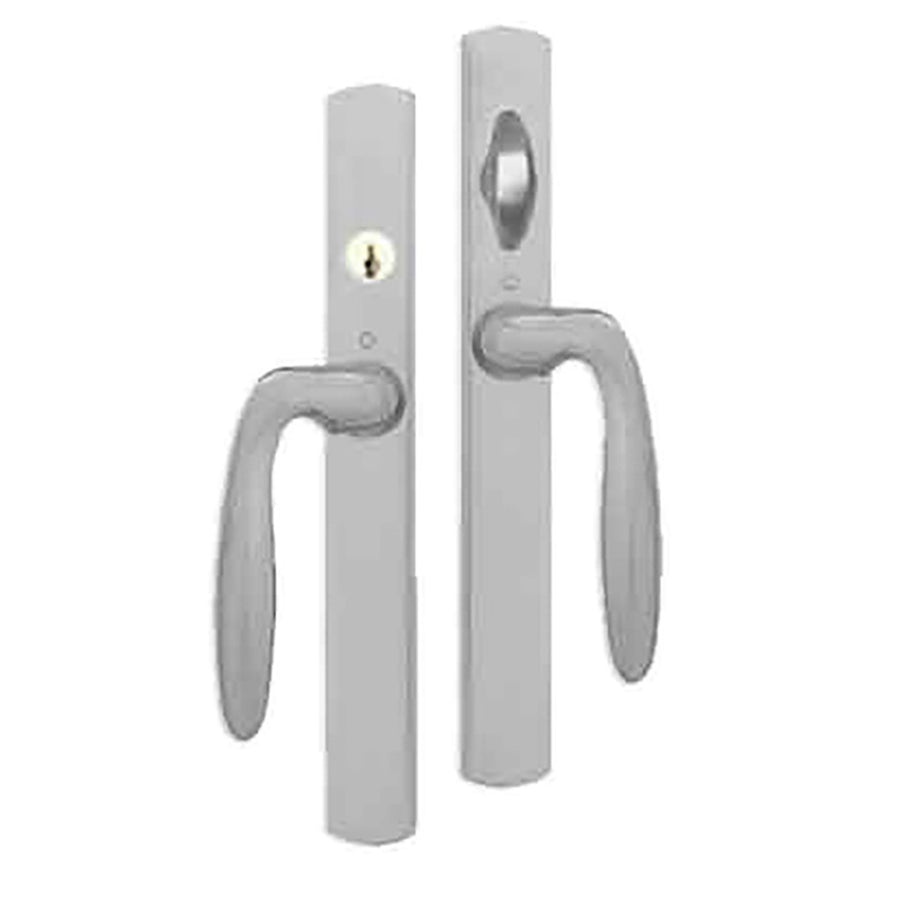 HOPPE HLS 9000 Sliding Door Handle Set Verona Lever Active Keyed Satin Nickel - HOPPE HLS 9000 Sliding Door Handle Set Verona Lever Active Keyed Satin Nickel
