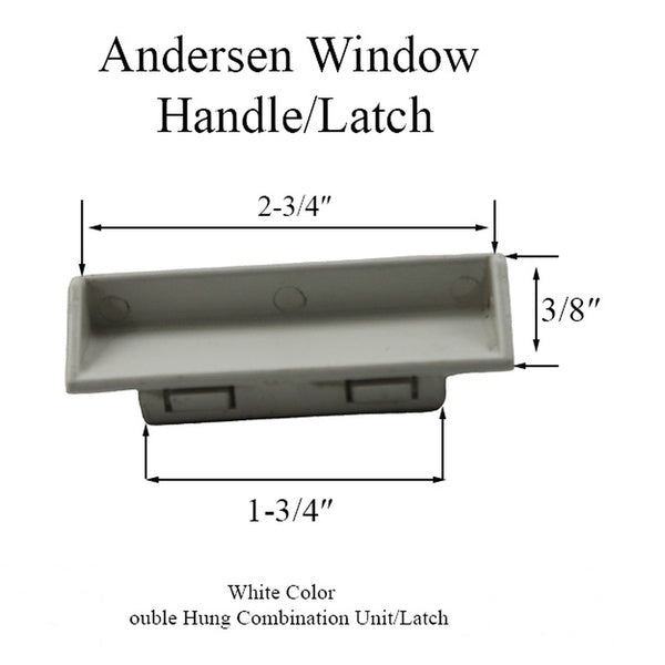 Andersen Tilt-Wash (DC) and (TW) Windows - Handle - Double Hung Combination Unit/Latch - White - Andersen Tilt-Wash (DC) and (TW) Windows - Handle - Double Hung Combination Unit/Latch - White