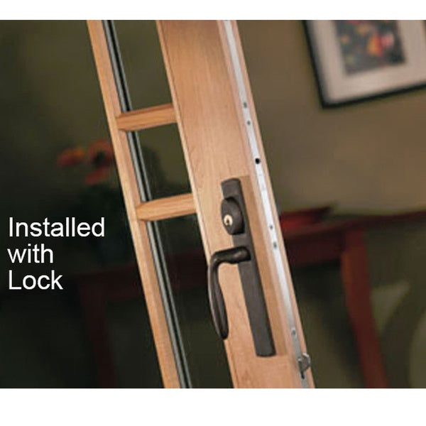 HOPPE HLS 9000 Sliding Door Handle Set Verona Lever Active Keyed Satin Nickel - HOPPE HLS 9000 Sliding Door Handle Set Verona Lever Active Keyed Satin Nickel