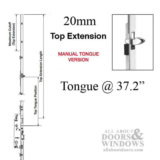 20mm Manual Top Extension, Tongue @ 37.20", 54.92" Length