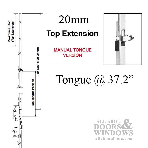 20mm Manual Top Extension, Tongue @ 37.20