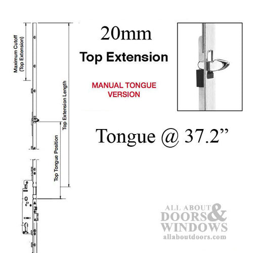 20mm Manual Top Extension, Tongue @ 37.20