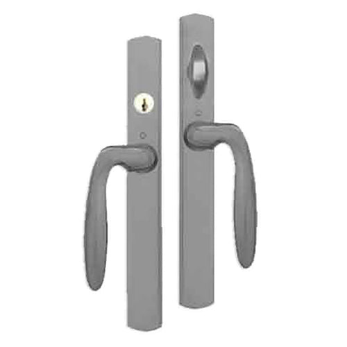 HOPPE HLS 9000 Sliding Door Handle Set Verona Lever Active Keyed Antique Nickel - HOPPE HLS 9000 Sliding Door Handle Set Verona Lever Active Keyed Antique Nickel