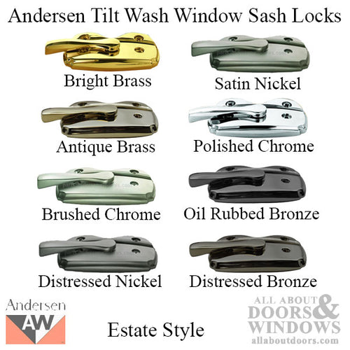Andersen Tilt-Wash (DC) and Tilt-Wash (TW) Windows - Estate Series Sash Lock,  Choose Finish - Andersen Tilt-Wash (DC) and Tilt-Wash (TW) Windows - Estate Series Sash Lock,  Choose Finish