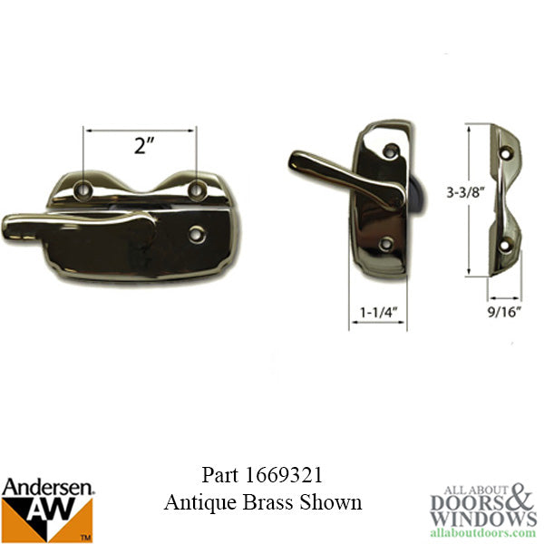 Andersen Tilt-Wash (DC) and Tilt-Wash (TW) Windows - Estate Series Sash Lock,  Choose Finish - Andersen Tilt-Wash (DC) and Tilt-Wash (TW) Windows - Estate Series Sash Lock,  Choose Finish
