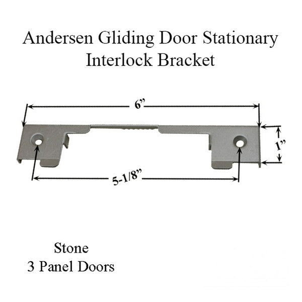 Andersen Perma-Shield 3-Panel Gliding Door - Stationary Interlock Bracket - Stone - Andersen Perma-Shield 3-Panel Gliding Door - Stationary Interlock Bracket - Stone