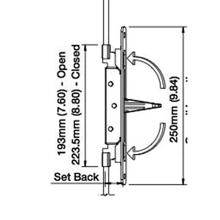 Inactive Flushbolt Rod – 26mm Backset – Flip Lever – Stainless Steel - Inactive Flushbolt Rod – 26mm Backset – Flip Lever – Stainless Steel