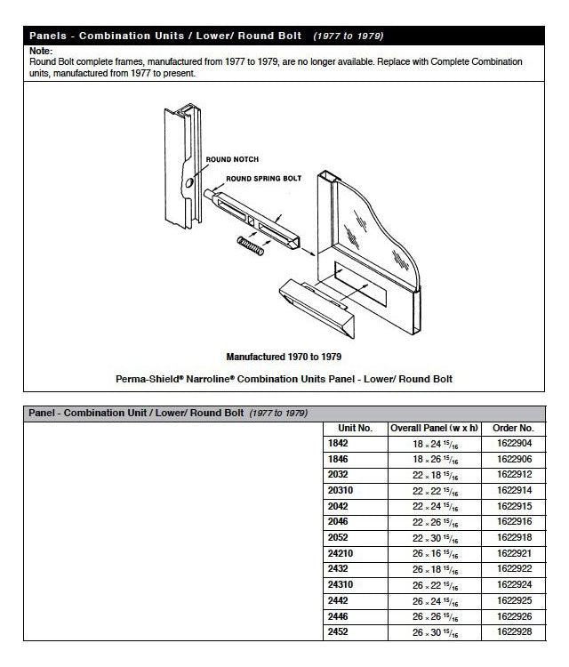 Andersen Perma-Shield Narroline Combination Unit Latch Bolt, Round - Andersen Perma-Shield Narroline Combination Unit Latch Bolt, Round