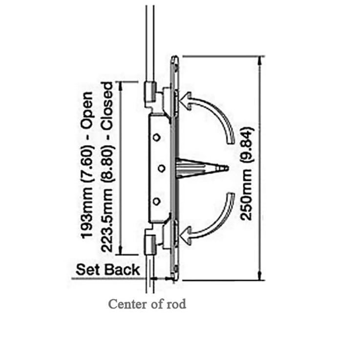 Inactive Flushbolt Rod, 26mm Backset, Flip Lever - Brass - Inactive Flushbolt Rod, 26mm Backset, Flip Lever - Brass