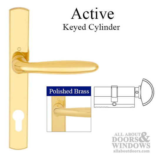 Hoppe Multipoint Lock Handle Set with Verona Lever Active Resista Brass