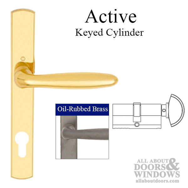 HOPPE Multipoint Lock Handle Set with Verona Lever Active Oil Rubbed Brass - HOPPE Multipoint Lock Handle Set with Verona Lever Active Oil Rubbed Brass