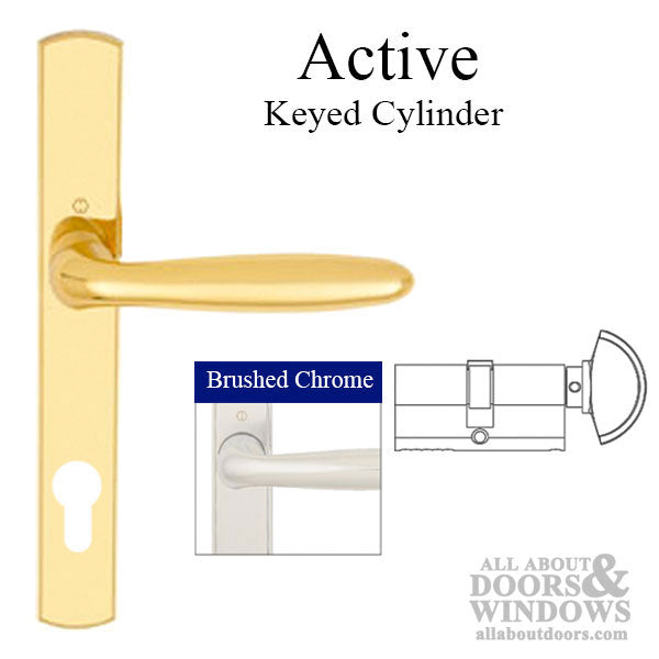 HOPPE Multipoint Lock Handle Set with Verona Lever Active Brushed Chrome - HOPPE Multipoint Lock Handle Set with Verona Lever Active Brushed Chrome