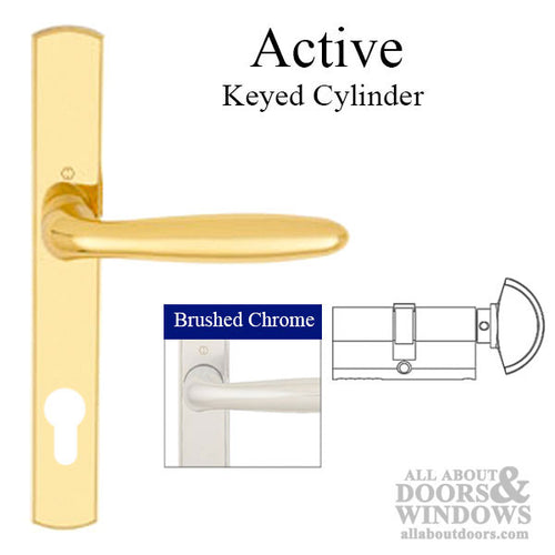 HOPPE Multipoint Lock Handle Set with Verona Lever Active Brushed Chrome - HOPPE Multipoint Lock Handle Set with Verona Lever Active Brushed Chrome