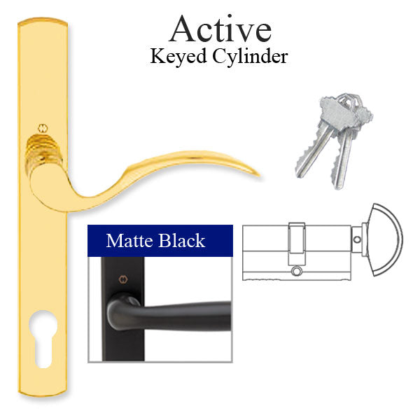 HOPPE Multipoint Lock Handle Set with Munchen Lever Active Matte Black - HOPPE Multipoint Lock Handle Set with Munchen Lever Active Matte Black