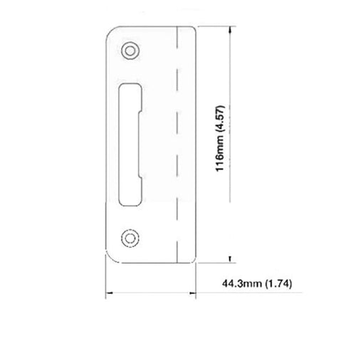 HOPPE Curved Lip Tongue Strike Plate  Stainless Steel - HOPPE Curved Lip Tongue Strike Plate  Stainless Steel