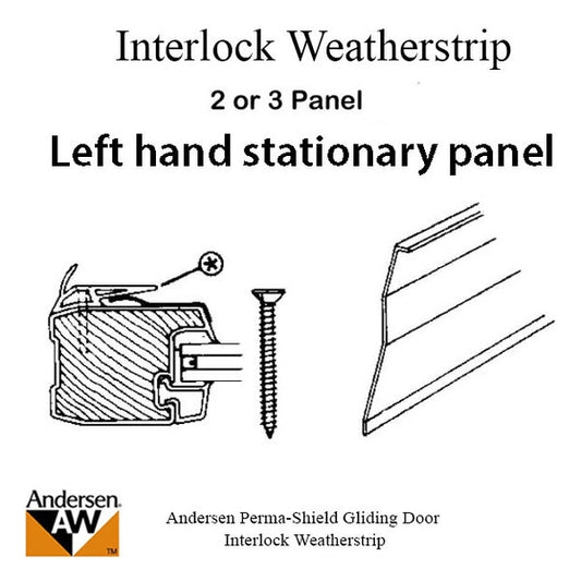 Interlock Weatherstrip, 2 or 3 Panel, LH, Stationary Panel