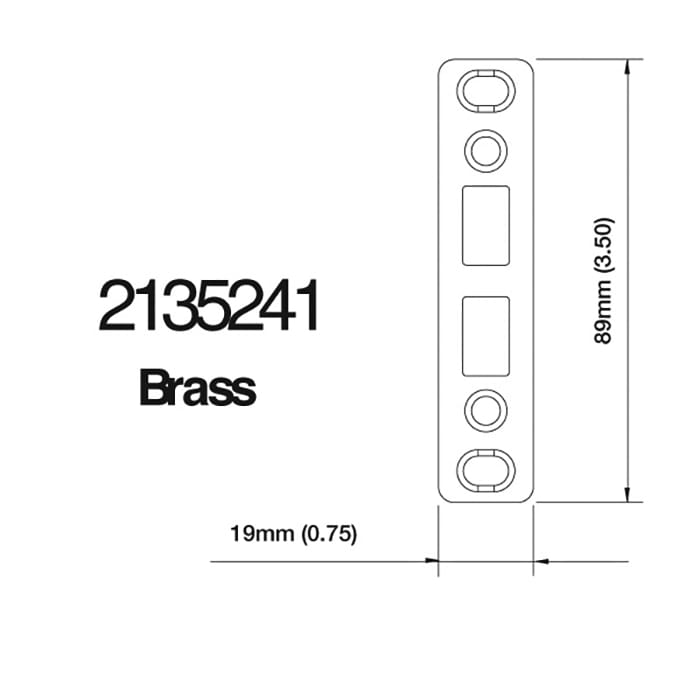 DISCONTINUED Double Door Shootbolt Strike Plate - Brass - DISCONTINUED Double Door Shootbolt Strike Plate - Brass