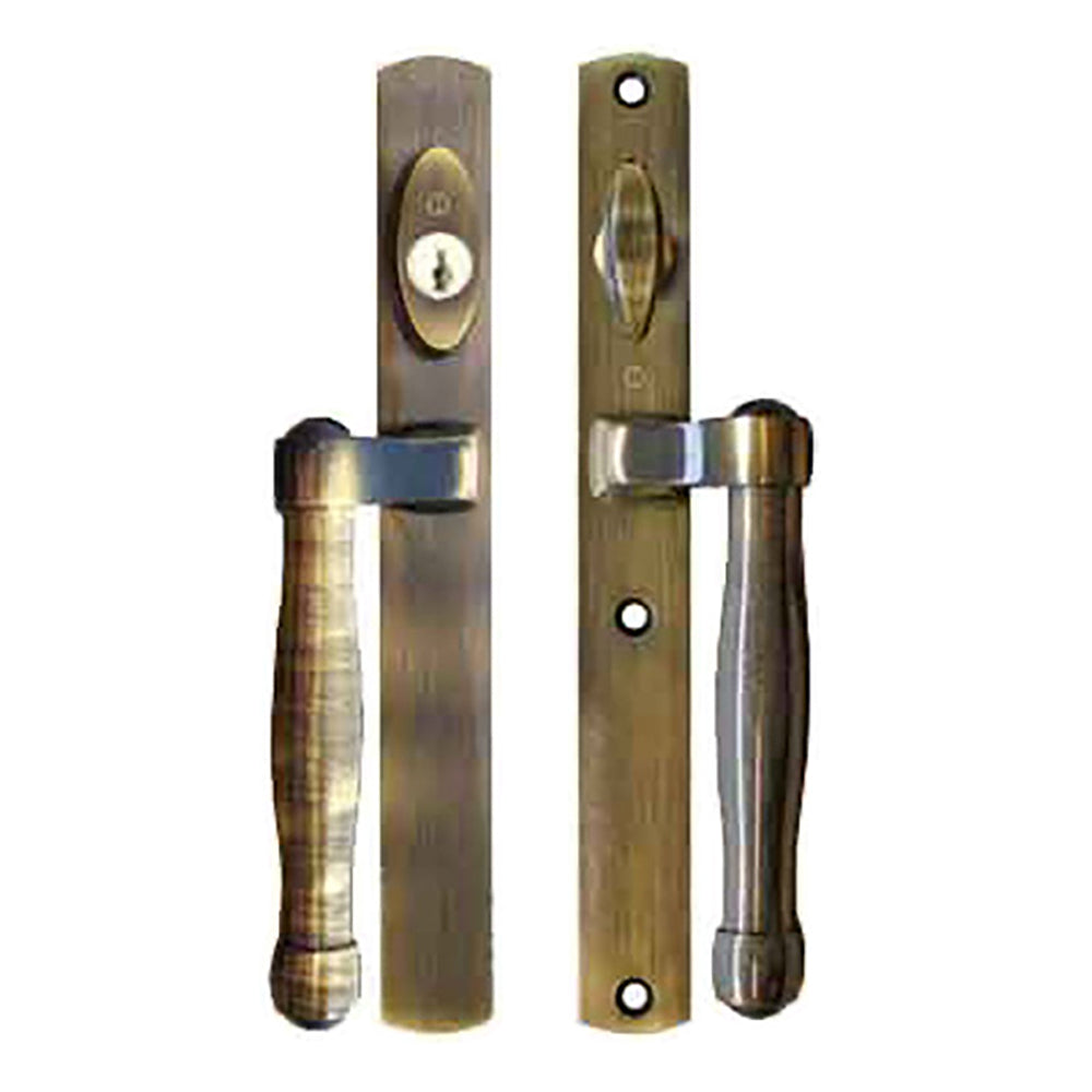 HOPPE HLS 9000 Sliding Door Handle Set Active Keyed Antique Brass - HOPPE HLS 9000 Sliding Door Handle Set Active Keyed Antique Brass