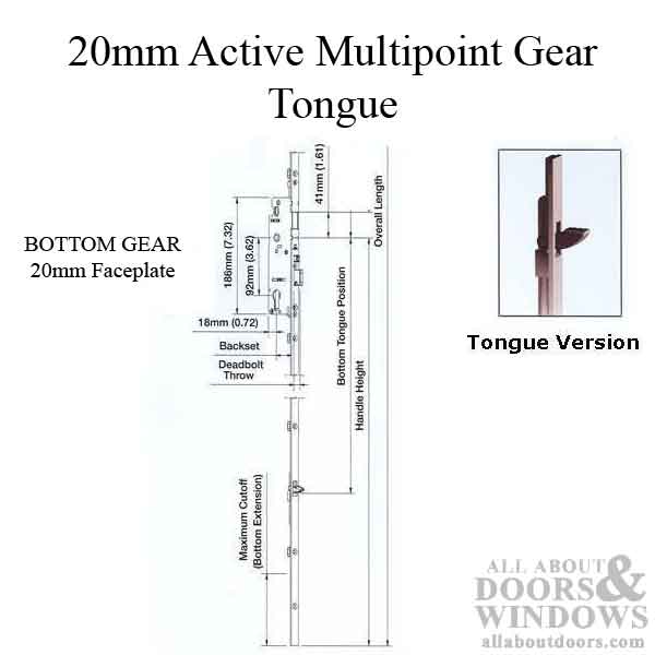 20mm Manual Gear, 35/92, Tongue @ 29.65
