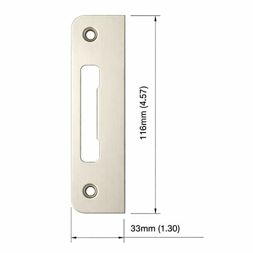 HOPPE Multipoint Strike Plate with Flat Tongue Satin Nickel - HOPPE Multipoint Strike Plate with Flat Tongue Satin Nickel