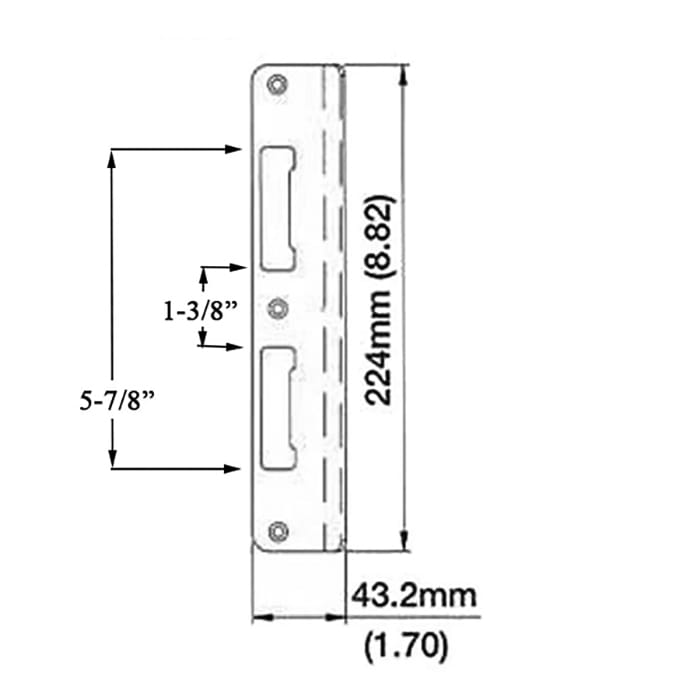 HOPPE Latch and Deadbolt Strike with Curved Lip Non-Handed Rustic Umber - HOPPE Latch and Deadbolt Strike with Curved Lip Non-Handed Rustic Umber