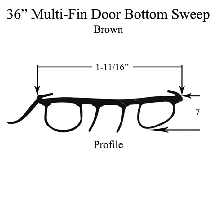 Door Sweep Low Profile Staple On 36 Inch Door Bottom Sweep Multi Fin DB370 Door Sweep - Door Sweep Low Profile Staple On 36 Inch Door Bottom Sweep Multi Fin DB370 Door Sweep