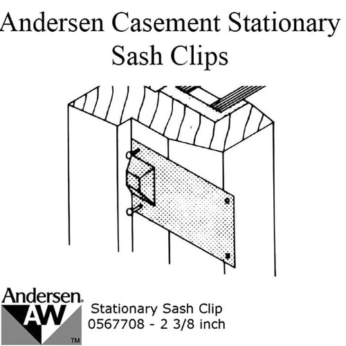 Andersen Primed Casement Windows, Sash Clips - Stationary - 2 3/8 inch - Andersen Primed Casement Windows, Sash Clips - Stationary - 2 3/8 inch