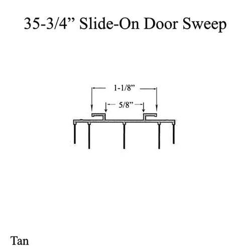 Door Weather Seal Slide On Tan Door Bottom Sweep For Hinged Doors 35 3/4 Inch - Door Weather Seal Slide On Tan Door Bottom Sweep For Hinged Doors 35 3/4 Inch
