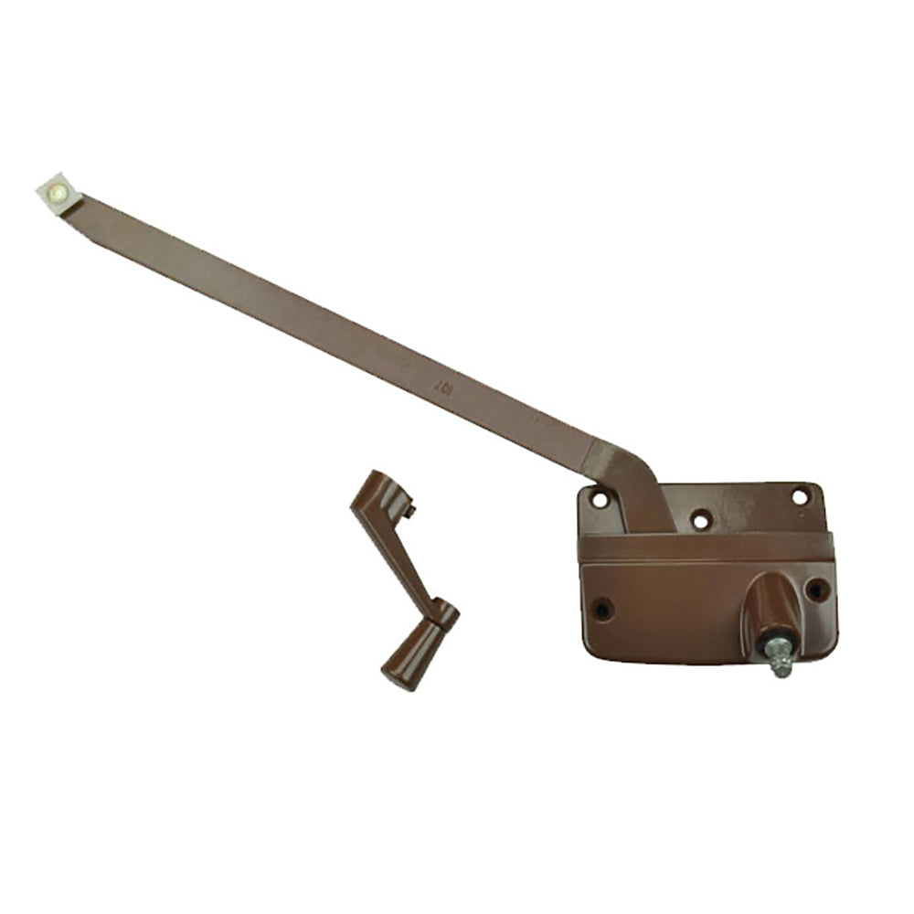 Discontinued Andersen Left Hand Operator and Handle, 9-1/2 Inch Arm and Round Shoe - Bronze - Discontinued Andersen Left Hand Operator and Handle, 9-1/2 Inch Arm and Round Shoe - Bronze
