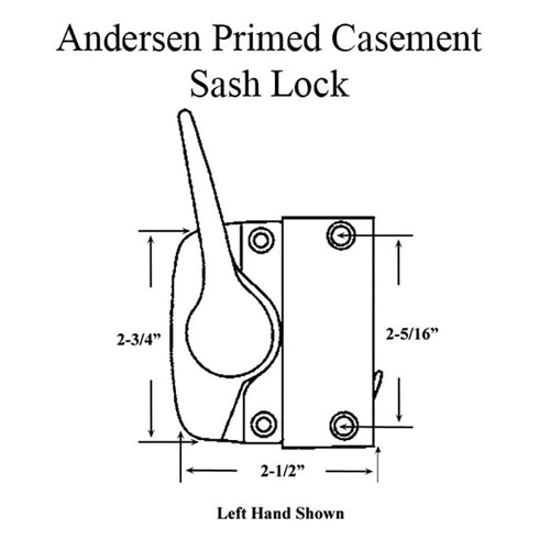 Sash Lock - Andersen Casement 1974-80, Left Hand - Stone - Sash Lock - Andersen Casement 1974-80, Left Hand - Stone