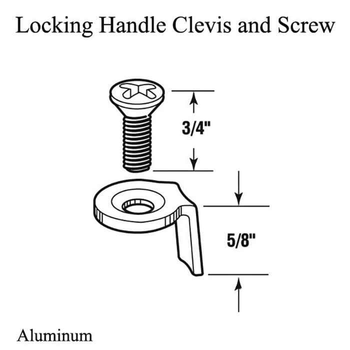 Clevis and Screw for Single Hole Locking Handle - Aluminum - Clevis and Screw for Single Hole Locking Handle - Aluminum
