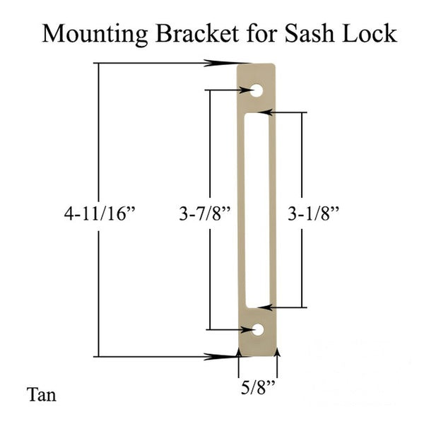 Vinyl Mounting Bracket for Single or Multipoint Sash Lock Tan - Vinyl Mounting Bracket for Single or Multipoint Sash Lock Tan
