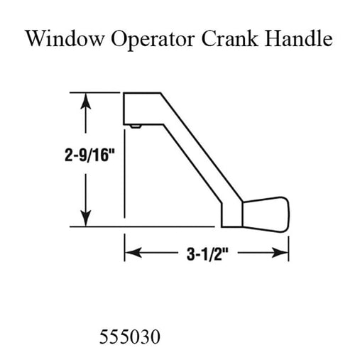 Truth Window Operator Crank Handle - Bright Brass - Truth Window Operator Crank Handle - Bright Brass