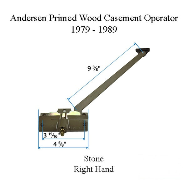 ANDERSEN CASEMENT WINDOW OPERATOR RIGHT PRIMED WOOD CASEMENT WINDOW 1979-1989 - ANDERSEN CASEMENT WINDOW OPERATOR RIGHT PRIMED WOOD CASEMENT WINDOW 1979-1989